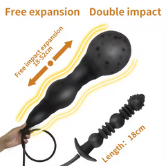 Gadgetlly 7.68" Inflatable 5-Bead Anal Plug