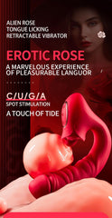 Alien Rose Tongue Licking Dildo Vibrator