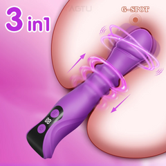 Telescopic Swing Vibrator Women 3 in 1 Clitoris G Spot Stimulator