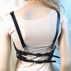 Creative Black Sexy Leather Bra Harness