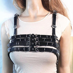 Creative Black Sexy Leather Bra Harness