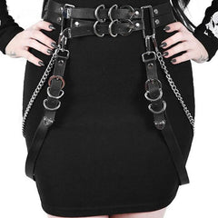 Double Layer Leather Garter Belt