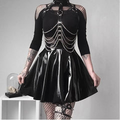 Edgy Women Harness Chain Belt Gothic
