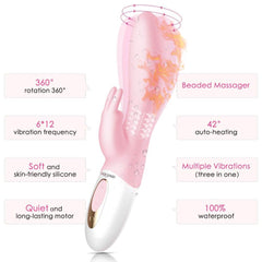 Dual Vibration Waterproof Female Vagina Clitoris Massager
