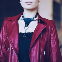 Sexy Woman Leather Neck Choker Strap