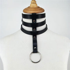 Harness Collar Leather Necklace Cord Bdsm Bondage