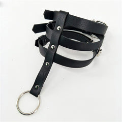 Harness Collar Leather Necklace Cord Bdsm Bondage