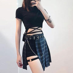 Leather Belt Metal O-Ring Garter Leg Belts