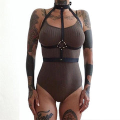Leather Harness Bdsm Collar Bondage Intimo