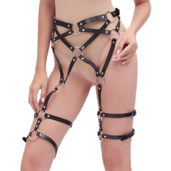Leather Harness Belt Body Bondage Garter Sets