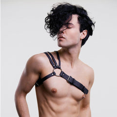 Leather Harness Belt For Man Pastel Goth Body Strap