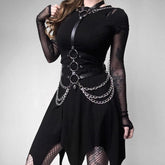 Leather Metal Body Chain Bralete Bondage
