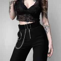 Leather Waist Harness Chain Belt Pastel Goth Punk