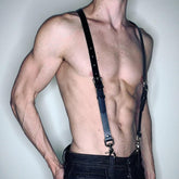 Men Faux Leather Harness Belt Sexy Punk