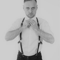 Men O-rings Buckles Punk Suspender