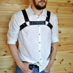 Men's Chest Belt Leather Gay Sexy Suspenders