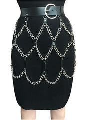 New Sexy Pub Female Leather Skirt Belts