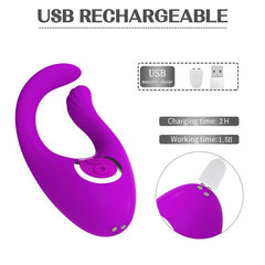 Penis Cock Ring G-Spot Double Head Vibrator