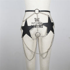 Pentagram Chain Belt Harness Sexy Garters