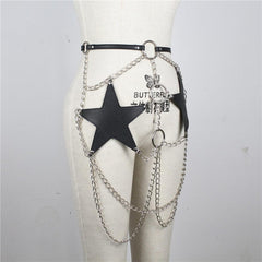 Pentagram Chain Belt Harness Sexy Garters