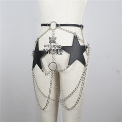 Pentagram Chain Belt Harness Sexy Garters