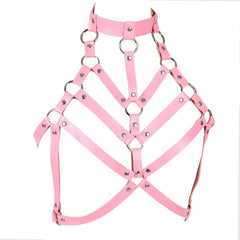 Pink Harness Women Punk Goth Cupless