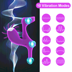 Vibrating Penis Ring Rotation Erotic Tongue Vibe