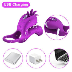 Vibrating Penis Ring Rotation Erotic Tongue Vibe