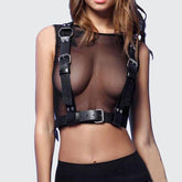Women Sexy Leather Body Bondage Cage