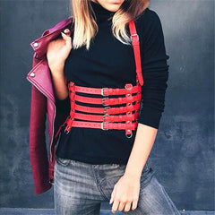 One Shoulder Strap Waist Harness Gothic