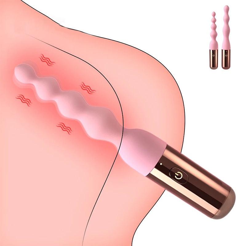 Anal Bead Vibrator Butt Plug Prostate Massager Dildo Vibrator