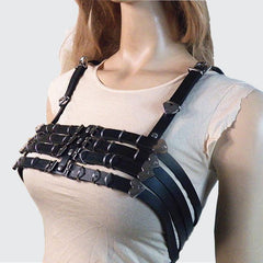 Creative Black Sexy Leather Bra Harness