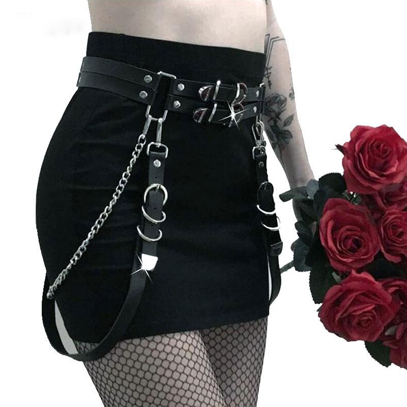Double Layer Leather Garter Belt