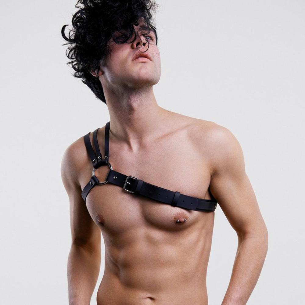 Leather Harness Belt For Man Pastel Goth Body Strap