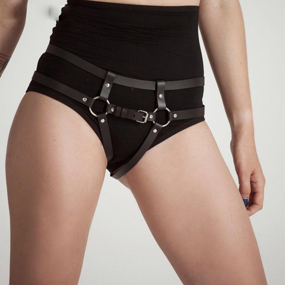 Leather Harness Belt Lingerie Panties Bondage