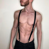Men Faux Leather Harness Belt Sexy Punk