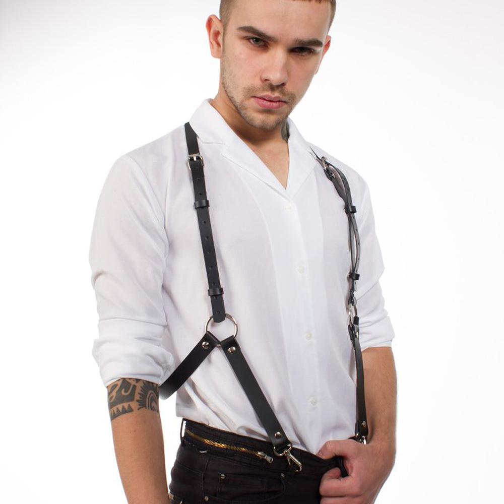 Men O-rings Buckles Punk Suspender