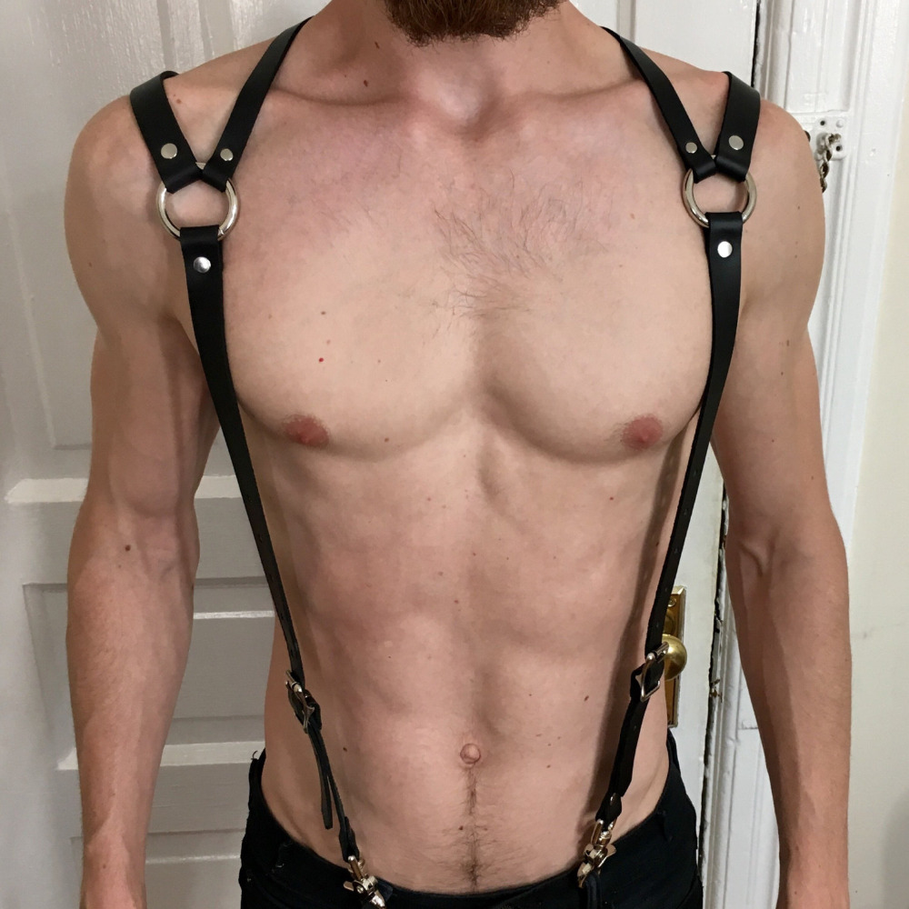 Men's Strap Belt Leather Gay Sexy Suspenders