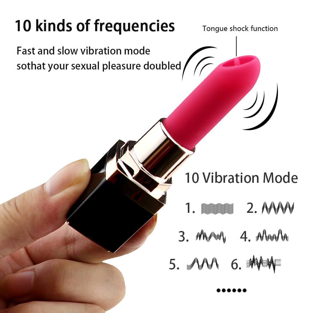 Mini Lipstick Tongue Shock Vibrator Portable Vibe