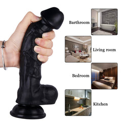 7.9 Inch Women's Soft Silcone Dildos / Big Black Dildo / Black Dildo