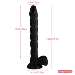 12 Inch Long Skinny Dildos / Big Black Dildo / Black Dildo