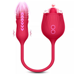 Rose Vibrator with Dildo