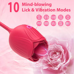 Rose Vibrator with Dildo