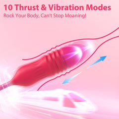 Rose Vibrator with Dildo