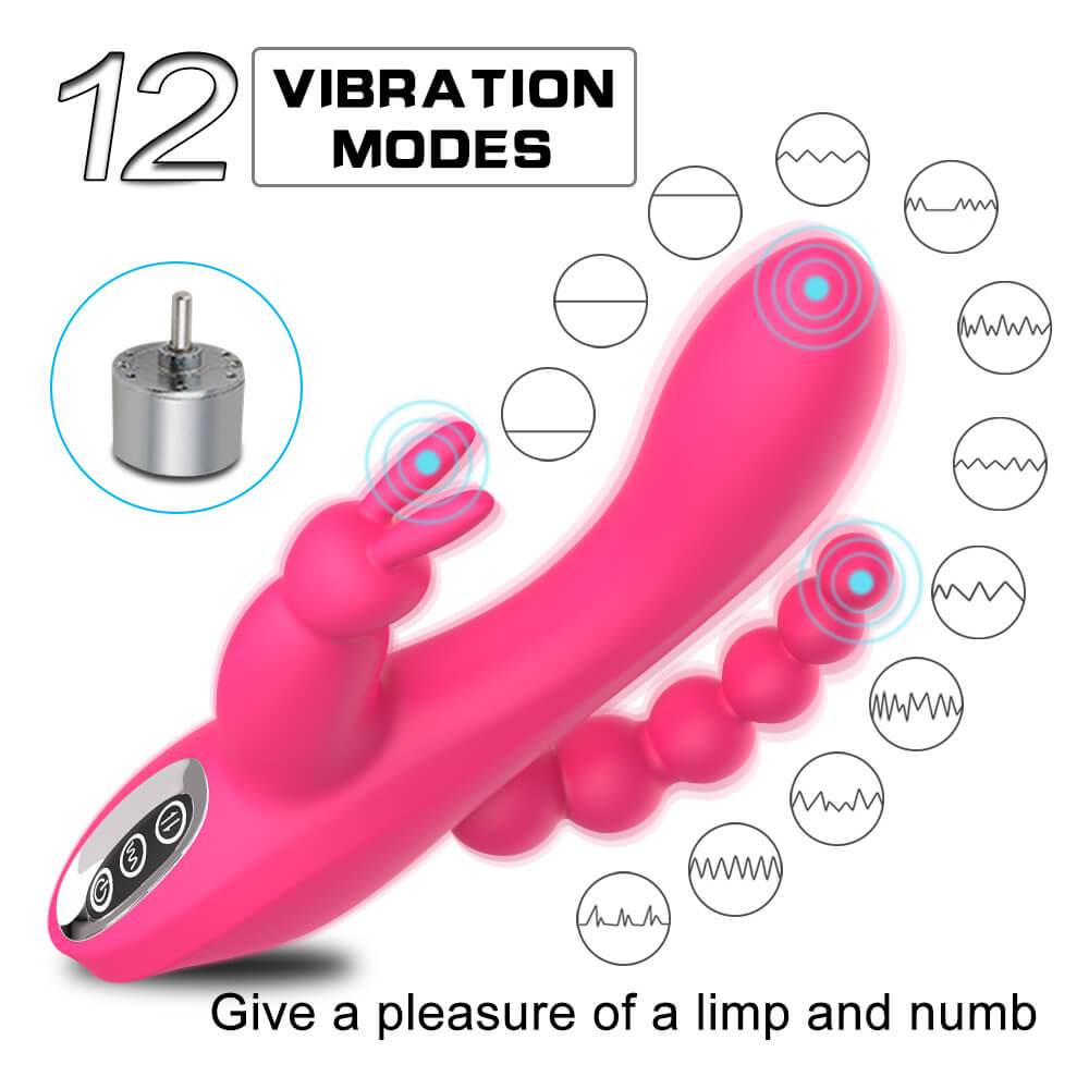 Rabbit G-spot and P-spot Triple Curve Vibrator