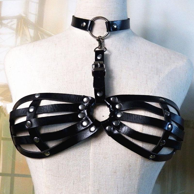 Sexy Leather Harness Garter Body Cage
