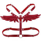 Wings Red Leather Harness Punk Body Chain