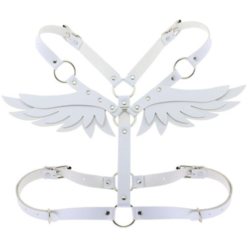 Wings Red Leather Harness Punk Body Chain