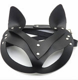 Women Leather Cat Mask Punk Cat Head
